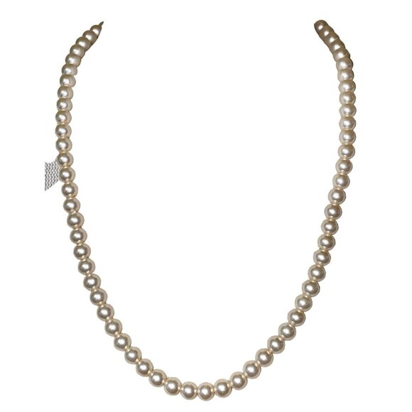 4 Items Necklace Pearl Glass Vintage 24" 18" 7" White Off-White Mid-Century - Picture 1 of 5